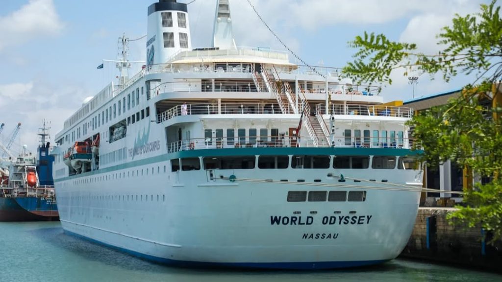 World’s biggest floating University, MV World Odyssey docks at the port of Mombasa