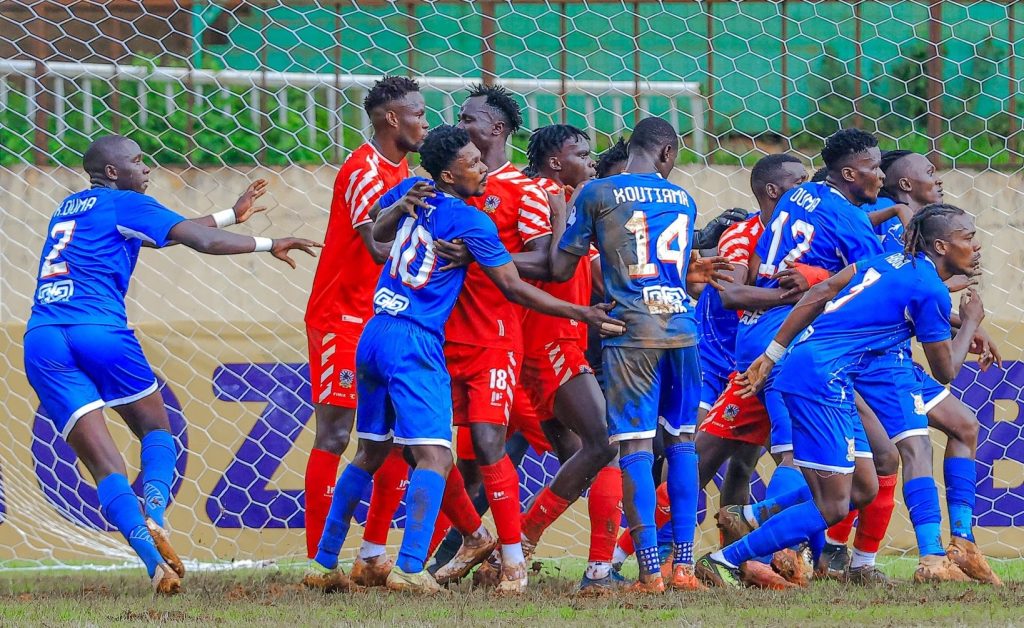 Police fc battles with Shabana fc during Mozzart bet cup Quarter final match at Gussi stadium